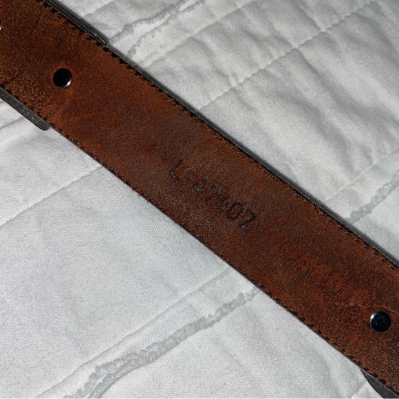 Vintage Brighton Brown Leather Belt with Silver Medallions women’s large - Picture 11 of 13